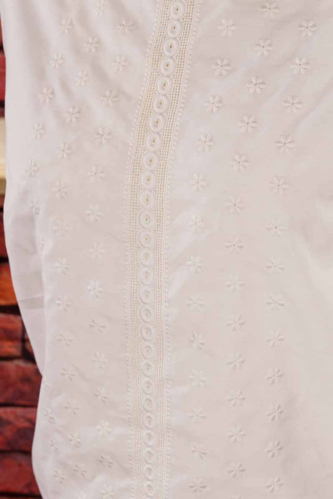 weiße Baumwollbluse Lochmuster