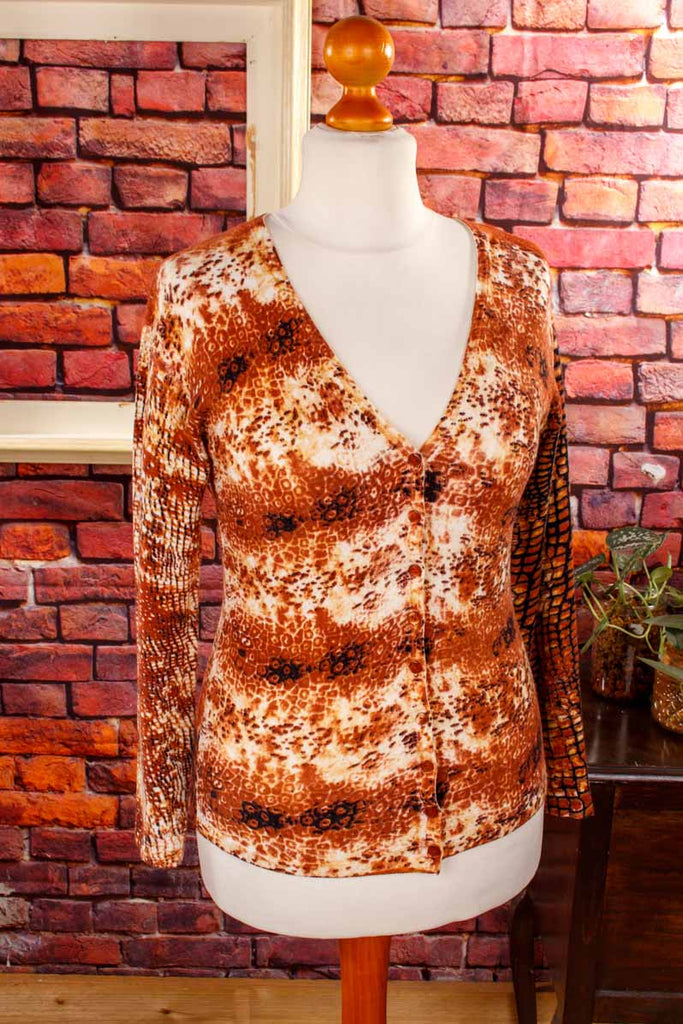 Merino Wollstrickjacke Leomuster