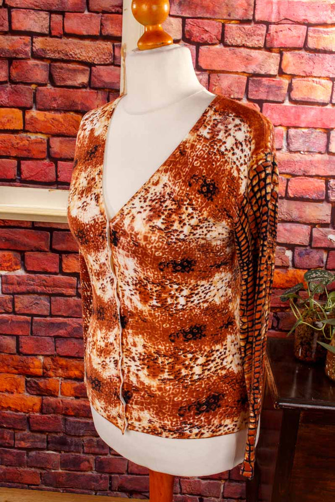 Merino Wollstrickjacke Leomuster