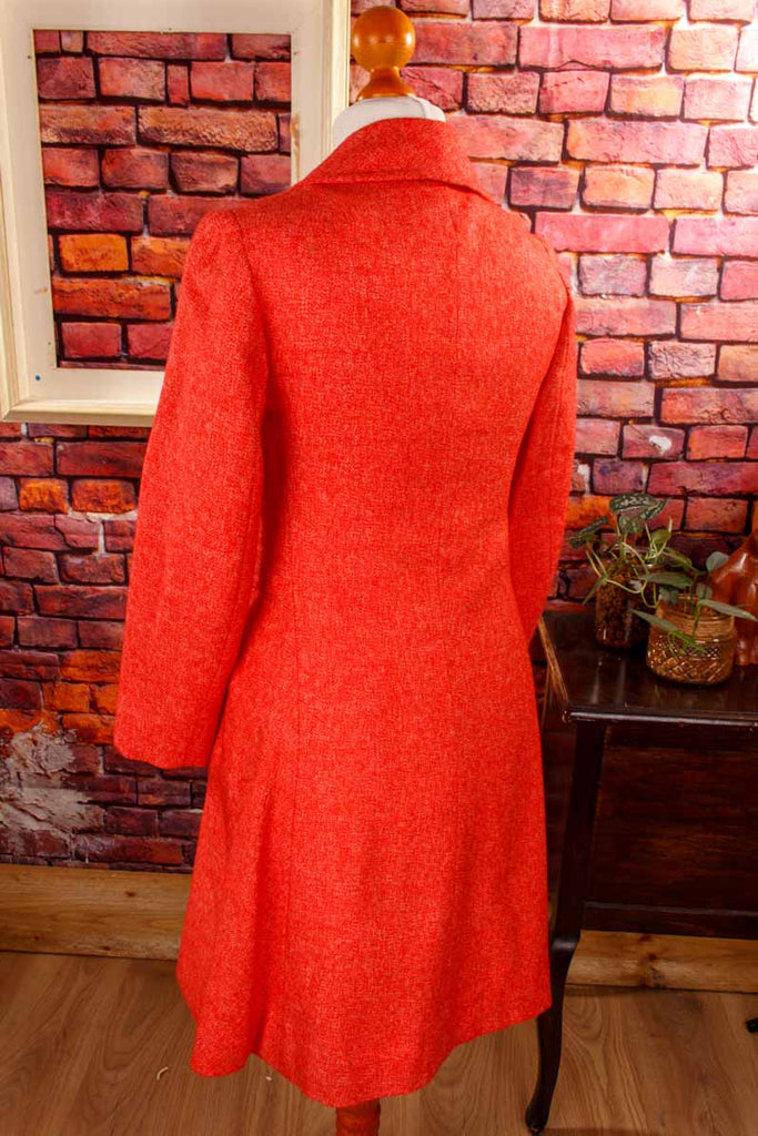 60s Wollmantel rot meliert