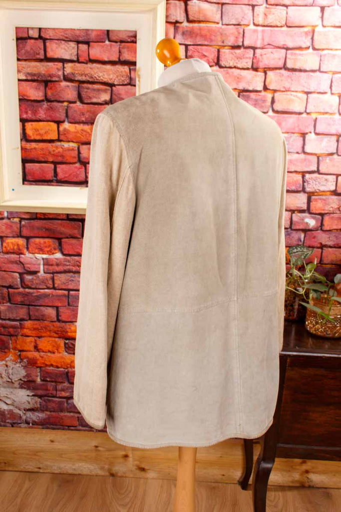 Landhaus Lederjacke mit Leinen