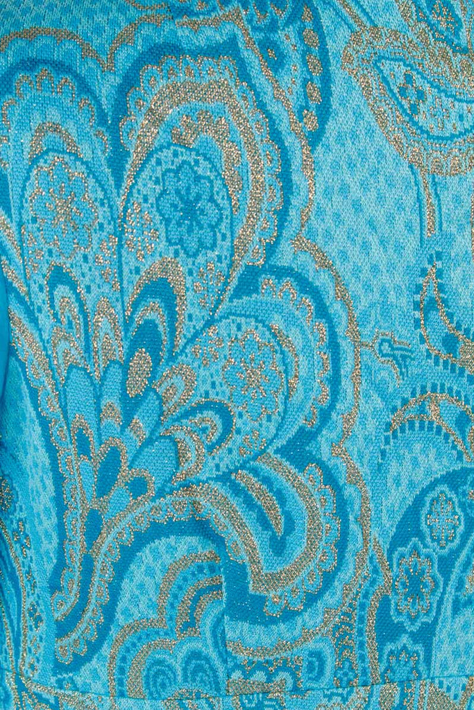 70s Disco Brokatkleid türkis