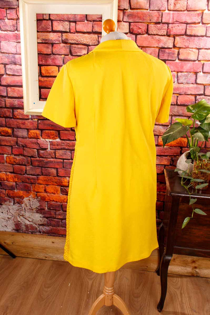 70s Disco Kleid leuchtend gelb