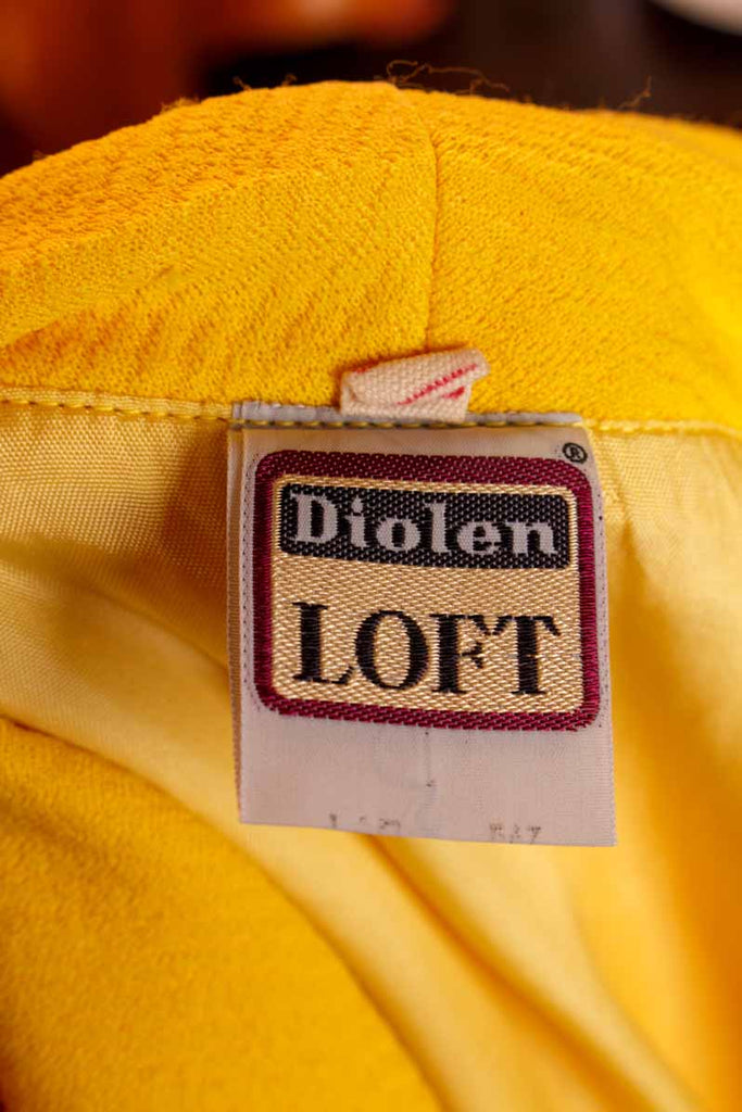 70s Disco Kleid leuchtend gelb