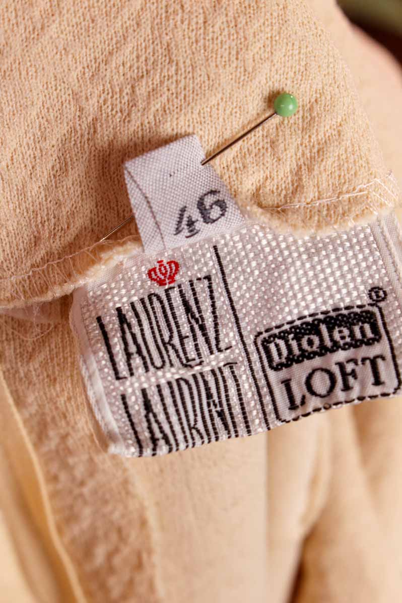 70s Schlagerkleid beige