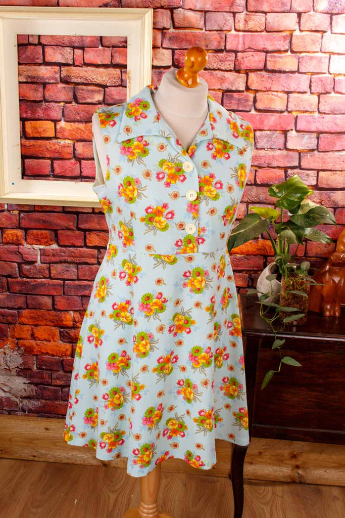 Rockabella Blümchenkleid türkis