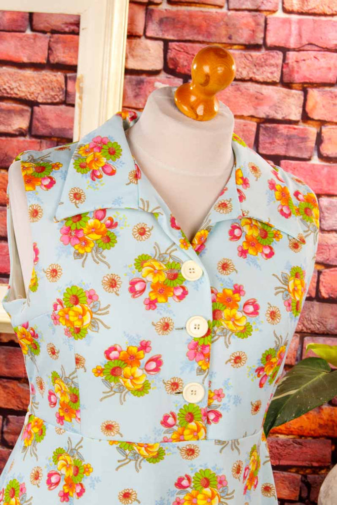 Rockabella Blümchenkleid türkis