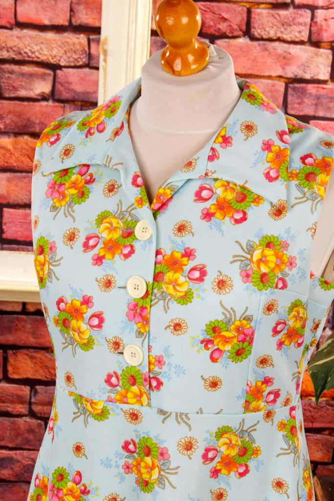 Rockabella Blümchenkleid türkis