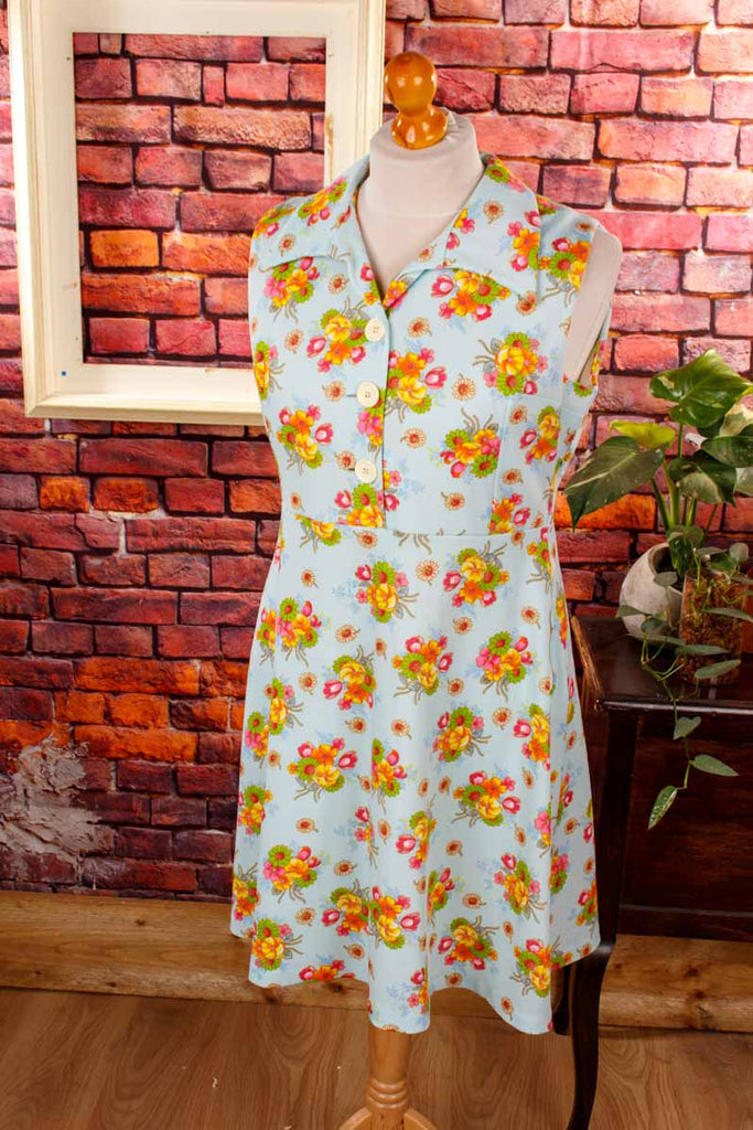 Rockabella Blümchenkleid türkis