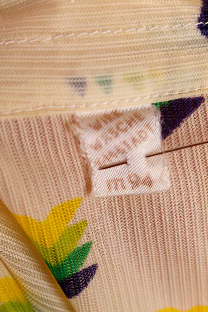 DDR Bluse beige grün Muster