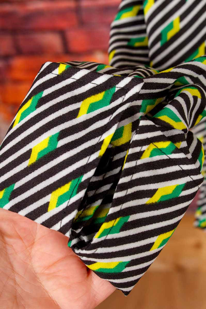 70s Disco Bluse grün Streifen