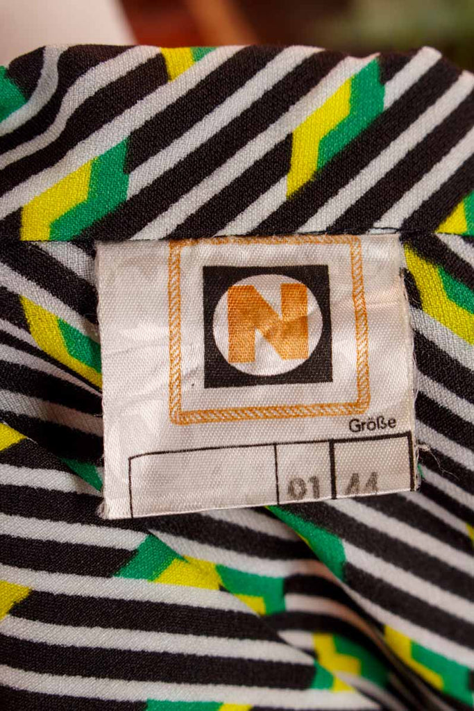 70s Disco Bluse grün Streifen