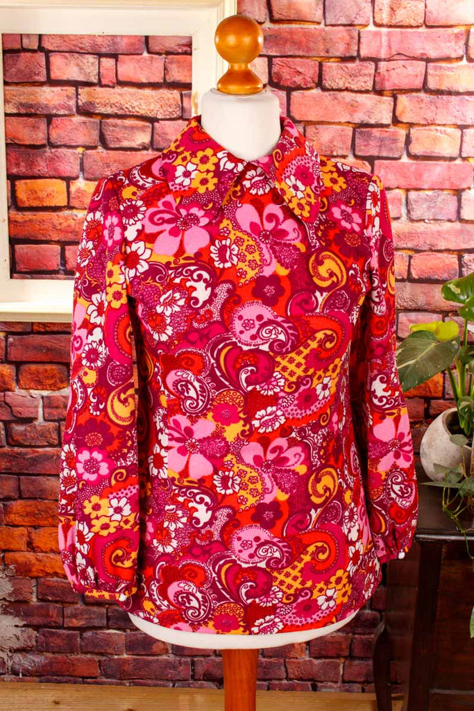 60s Disco Top pink Paisley