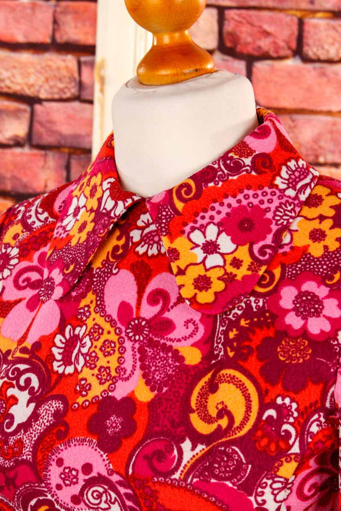 60s Disco Top pink Paisley