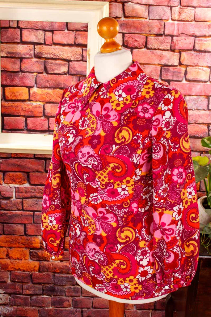 60s Disco Top pink Paisley