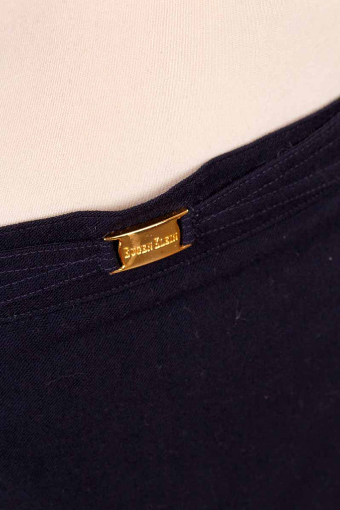 Bleistiftrock nachtblau Wolle