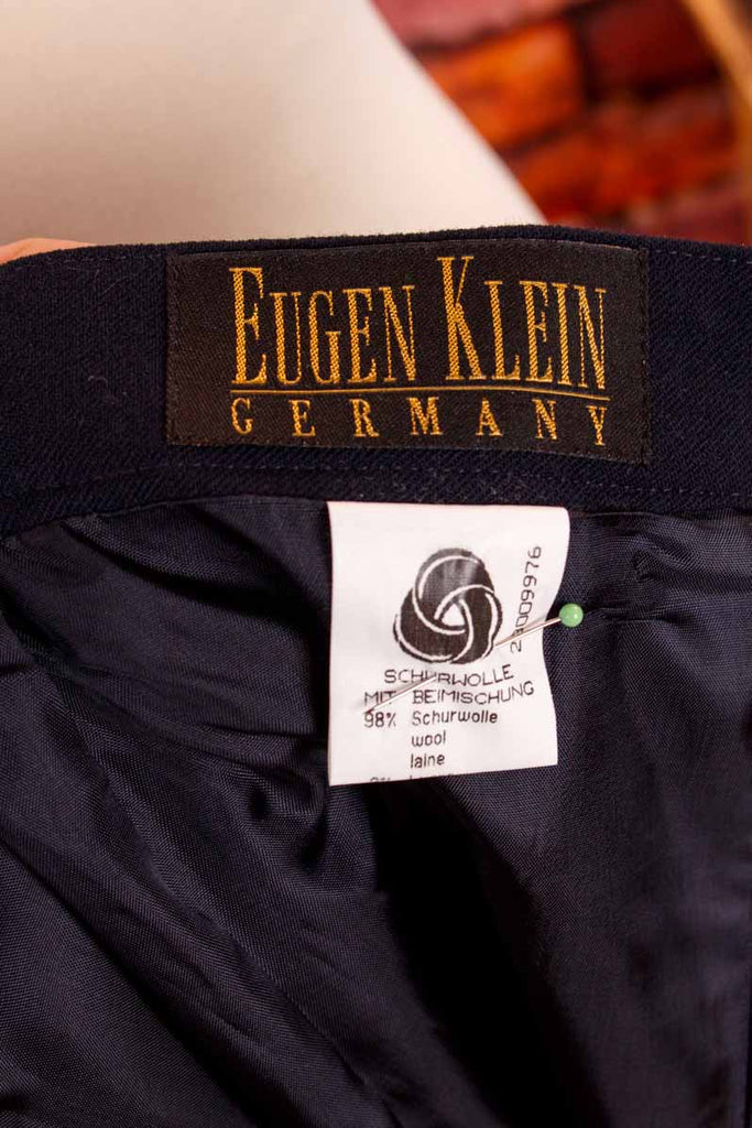 Bleistiftrock nachtblau Wolle