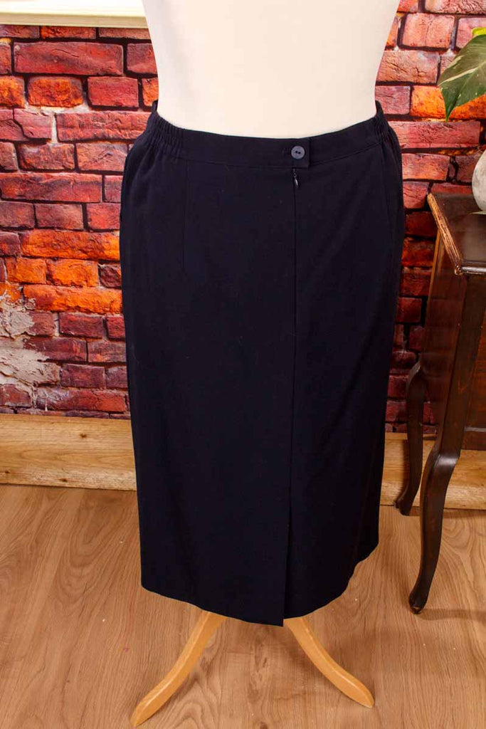Bleistiftrock nachtblau Wolle
