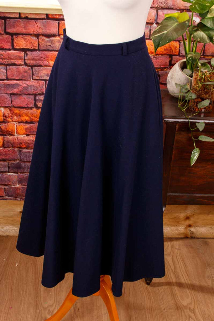 schwingender Wolle Rock marineblau