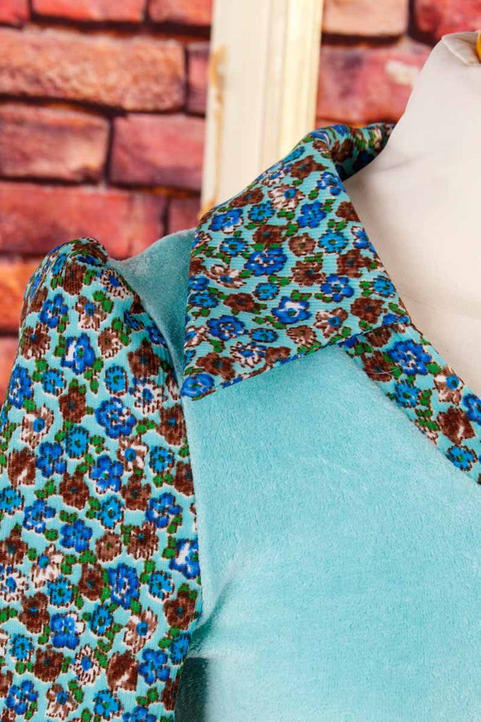 Samt Top türkis Megakragen