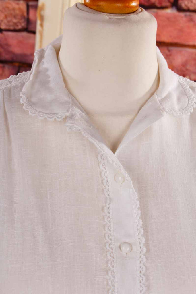 Boho Bluse weiß + Spitze