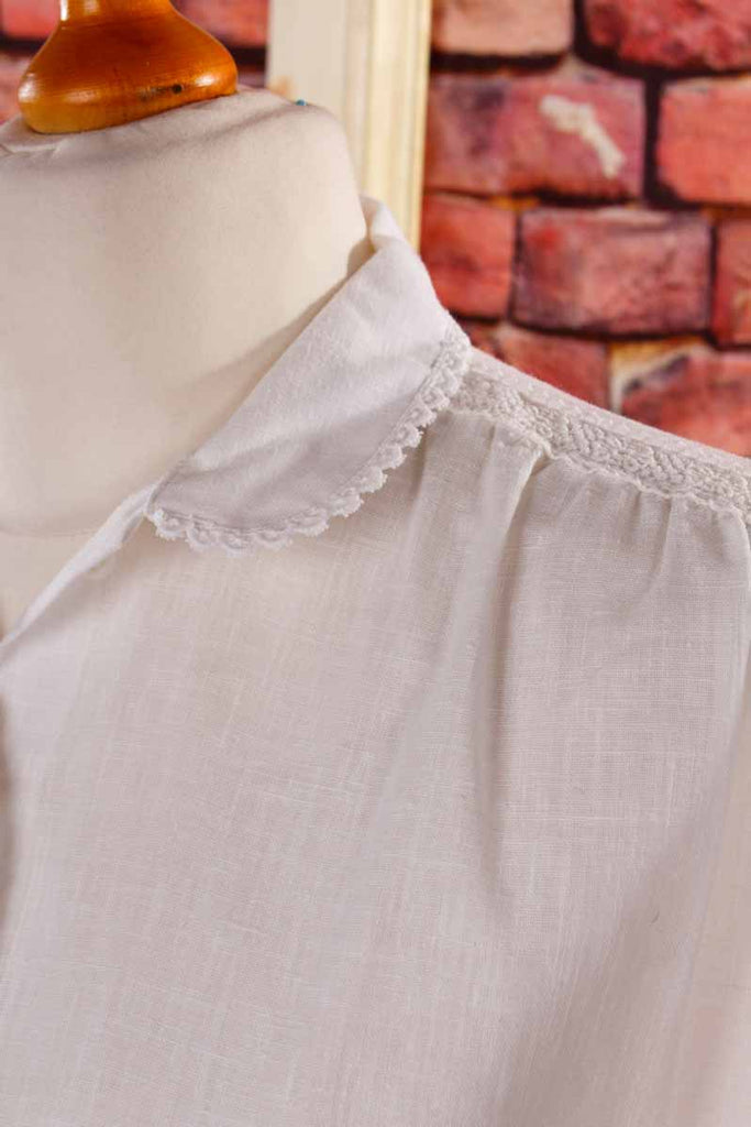 Boho Bluse weiß + Spitze