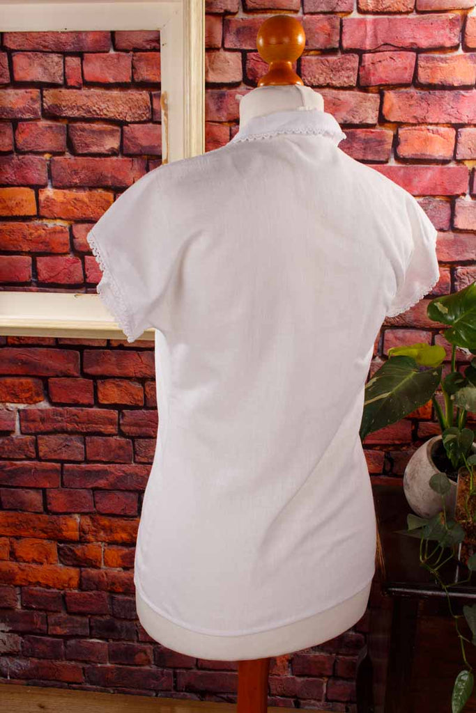 Boho Bluse weiß + Spitze