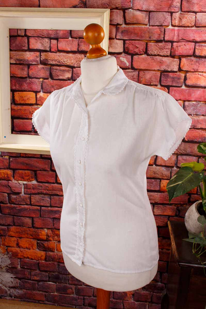 Boho Bluse weiß + Spitze