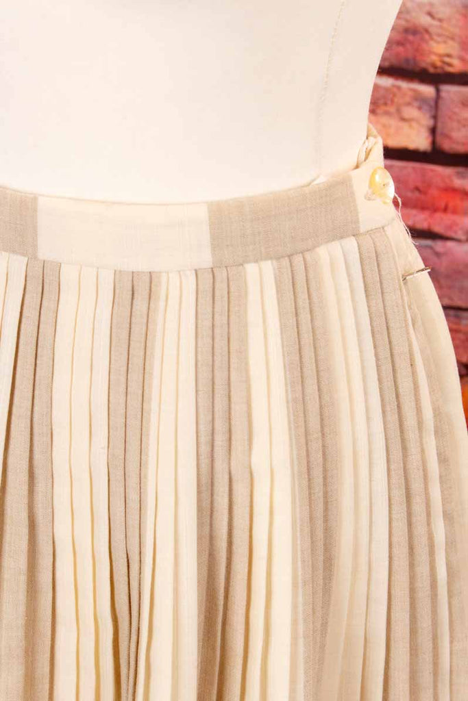 Plisseerock beige Streifen