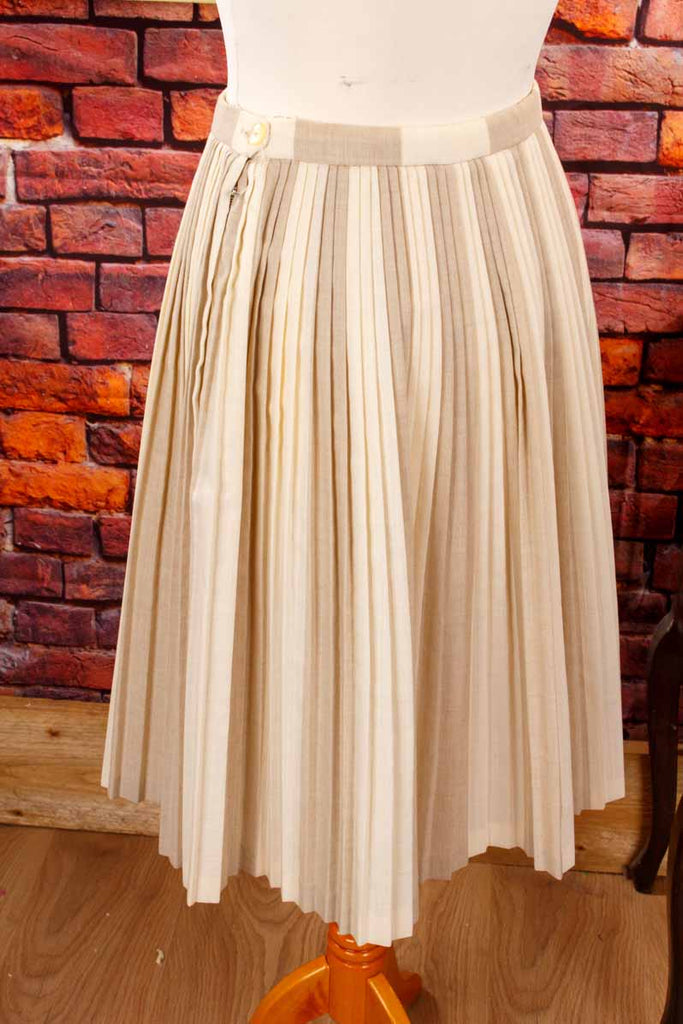 Plisseerock beige Streifen