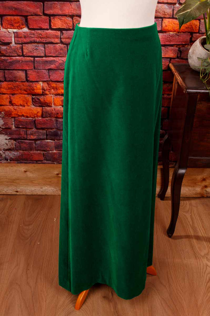 Boho Samtrock smaragdgrün