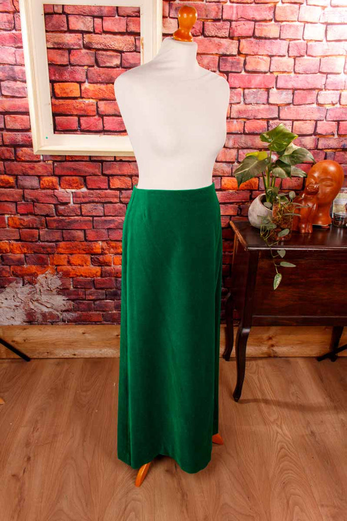 Boho Samtrock smaragdgrün