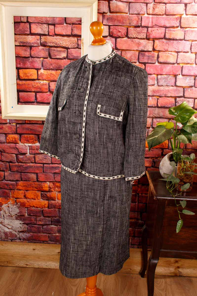 Vintage Kostüm grau meliert