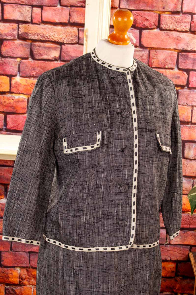 Vintage Kostüm grau meliert