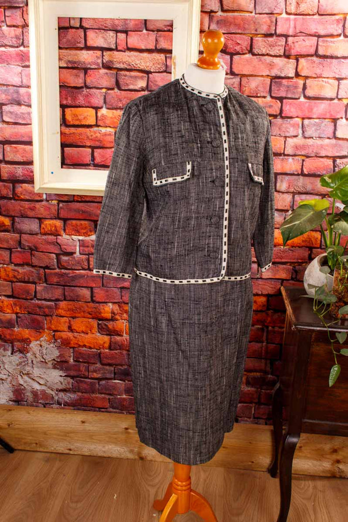 Vintage Kostüm grau meliert