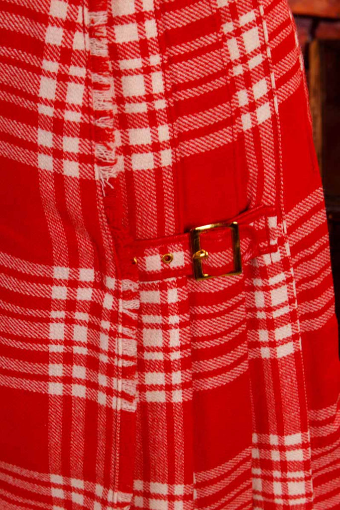 Wolle Faltenrock rot weiß kariert