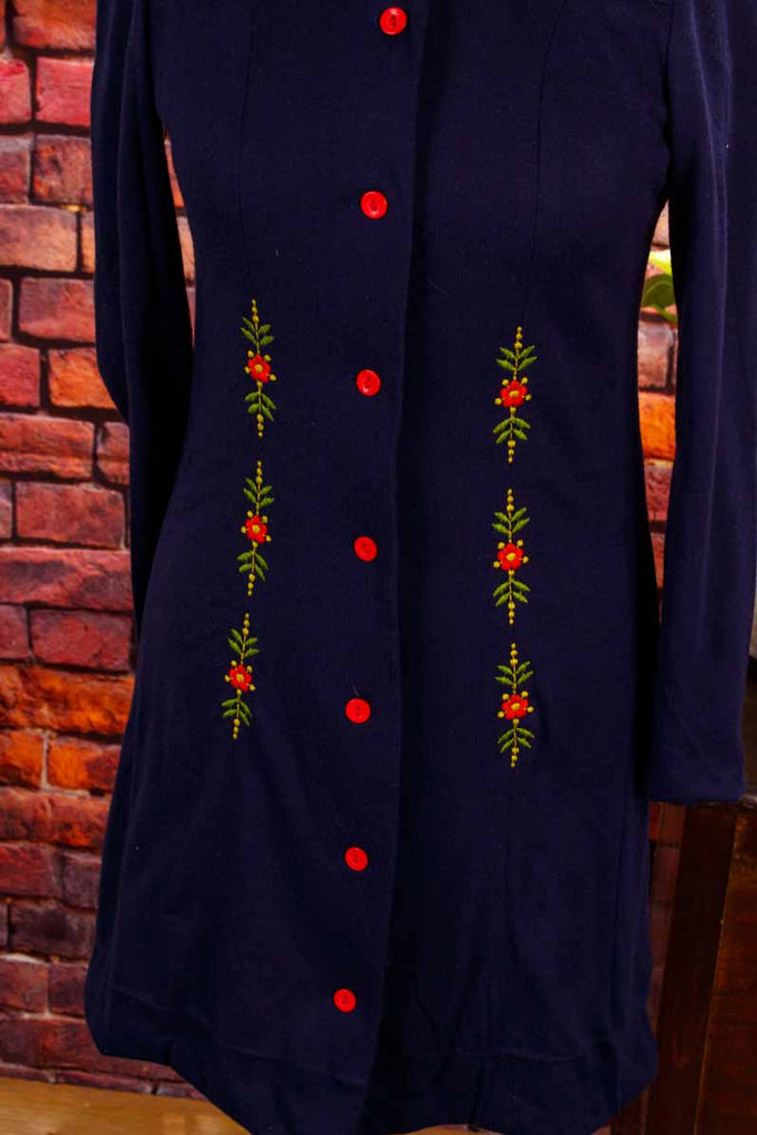 Disco Minikleid blau Blümchen