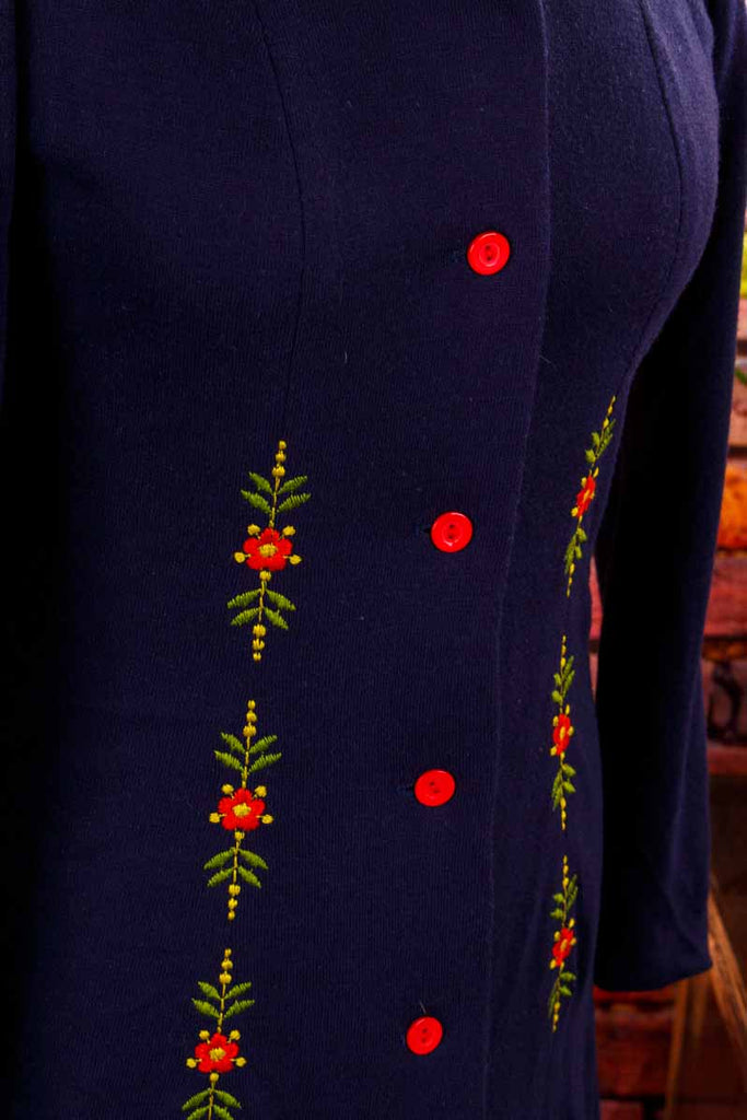 Disco Minikleid blau Blümchen