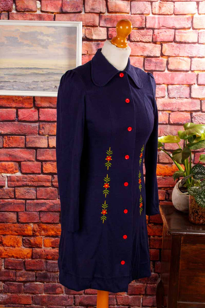 Disco Minikleid blau Blümchen