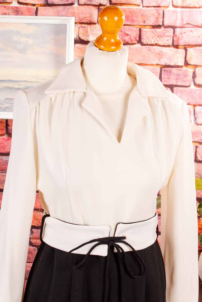 70er Kleid schwarz-weiß