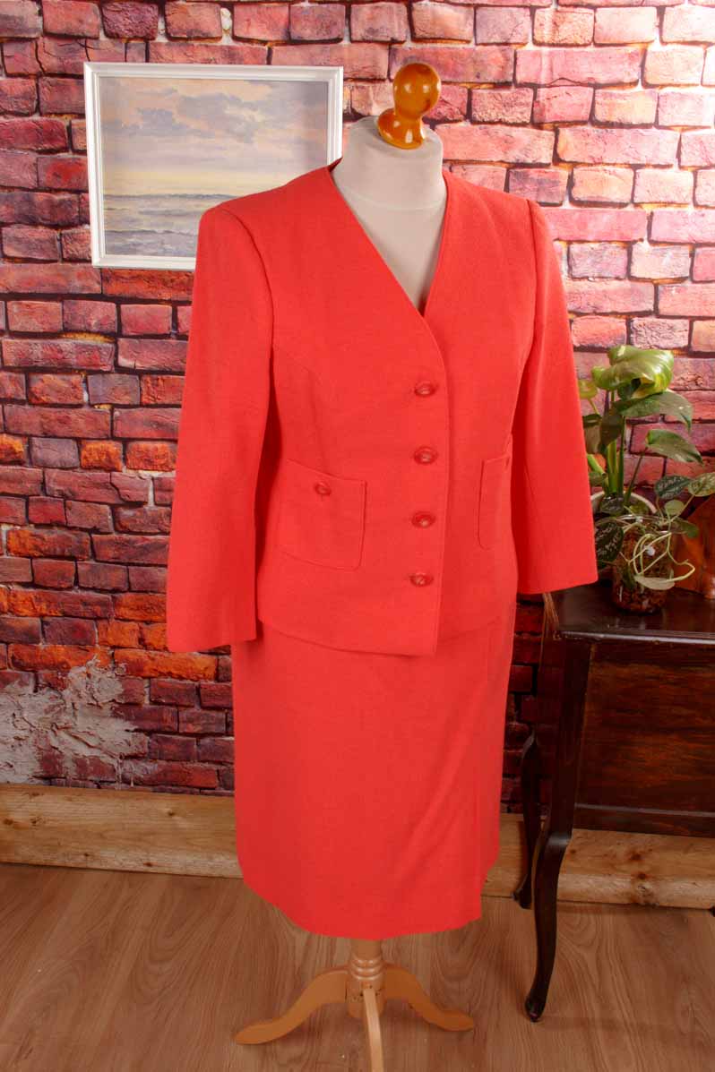 Vintage Wolle Kostüm apricot