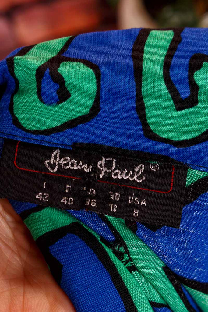 90s Viskose Hemdbluse abstrakt