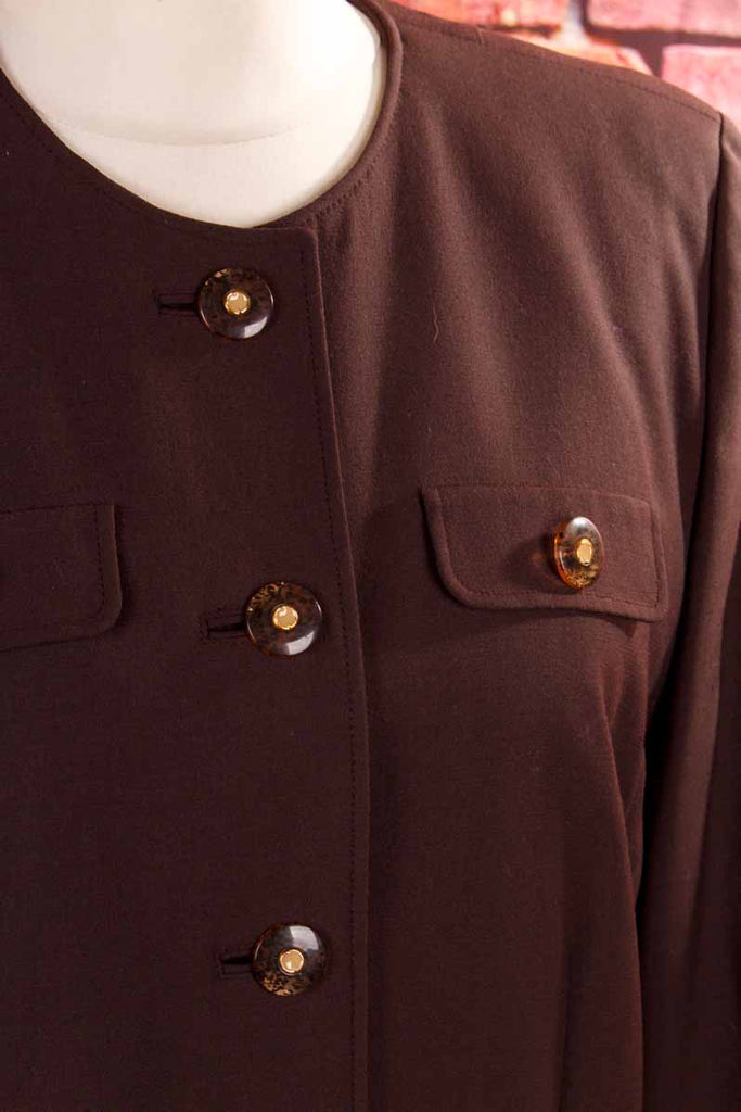 Vintage Wolle Blazer braun