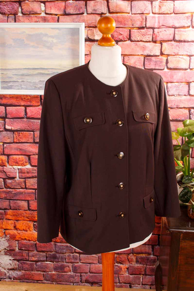 Vintage Wolle Blazer braun