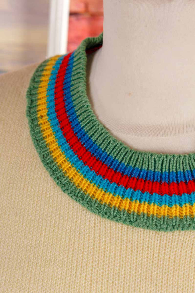 60s Stricktop gelb Ringel