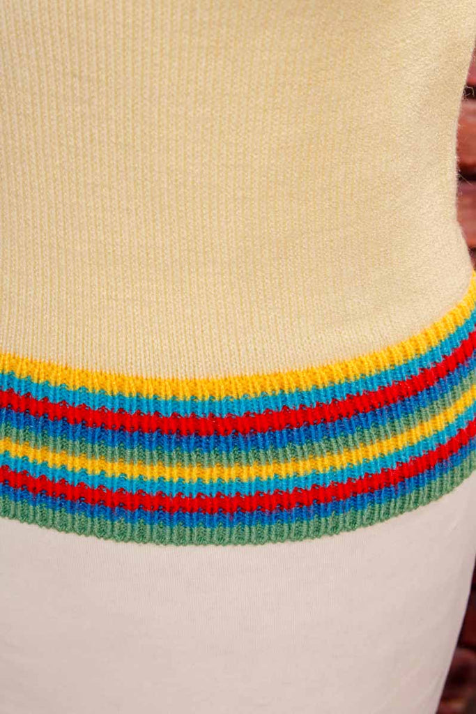 60s Stricktop gelb Ringel