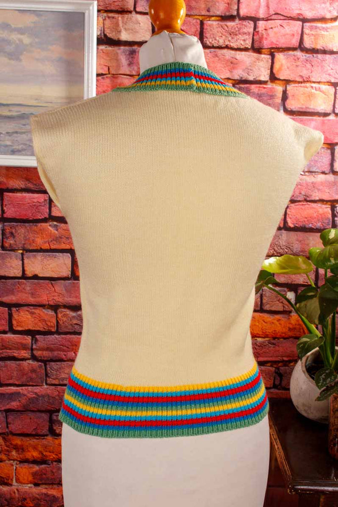 60s Stricktop gelb Ringel