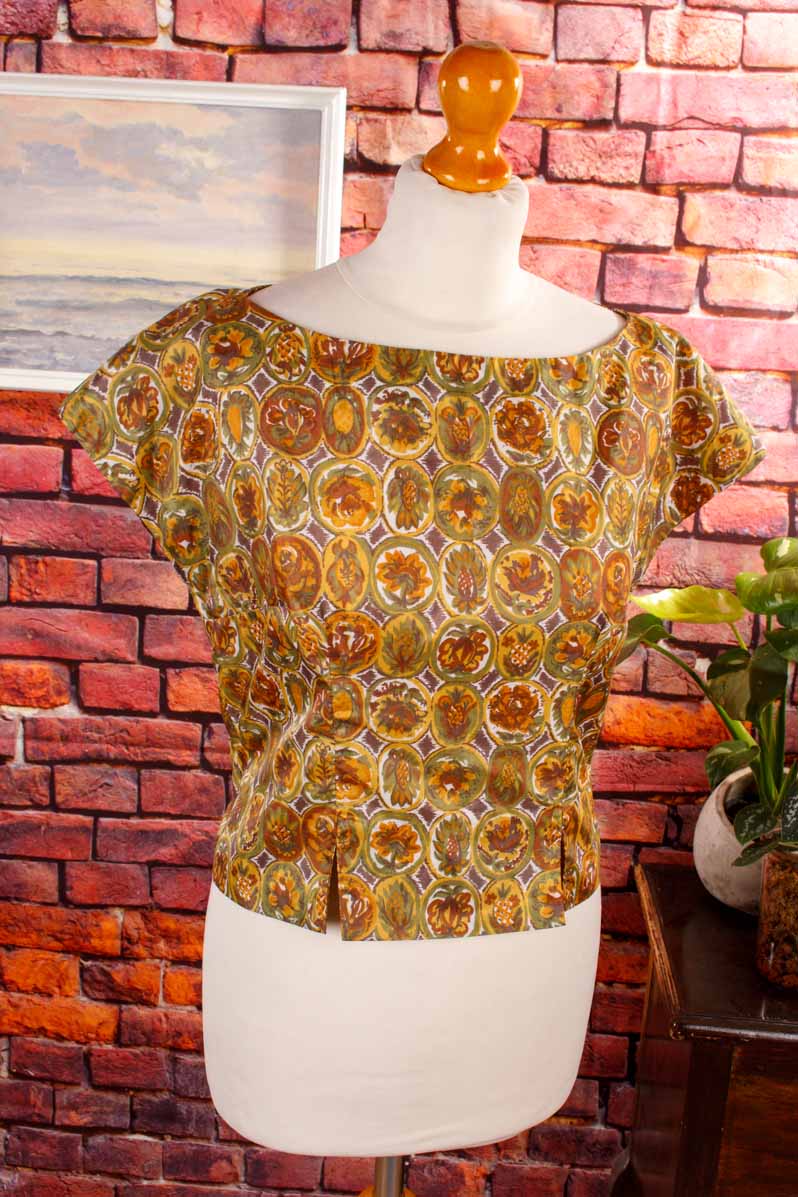 60s Top braun Muster