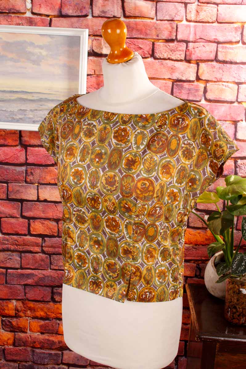 60s Top braun Muster