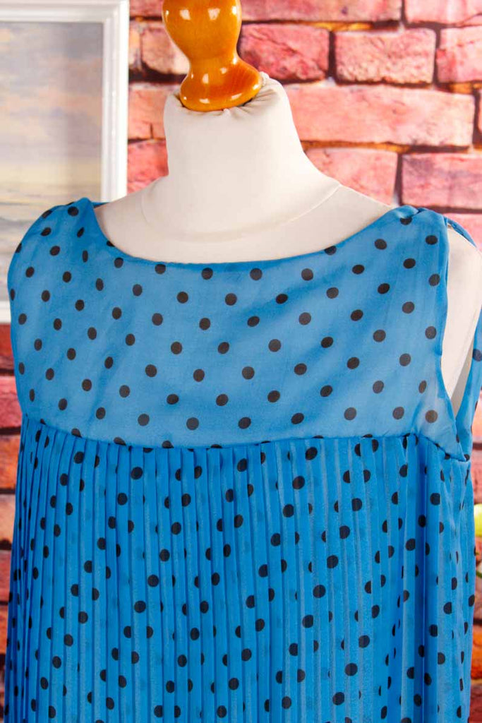 Plisseekleid blau Punkte
